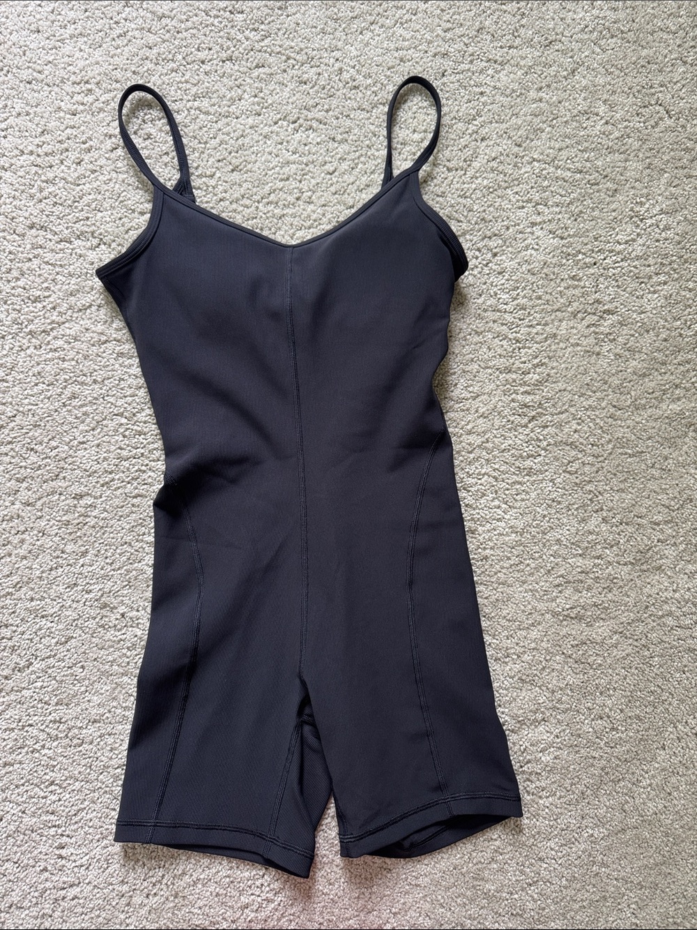 LULULEMON Black Ribbed One Piece Romper 4/XS